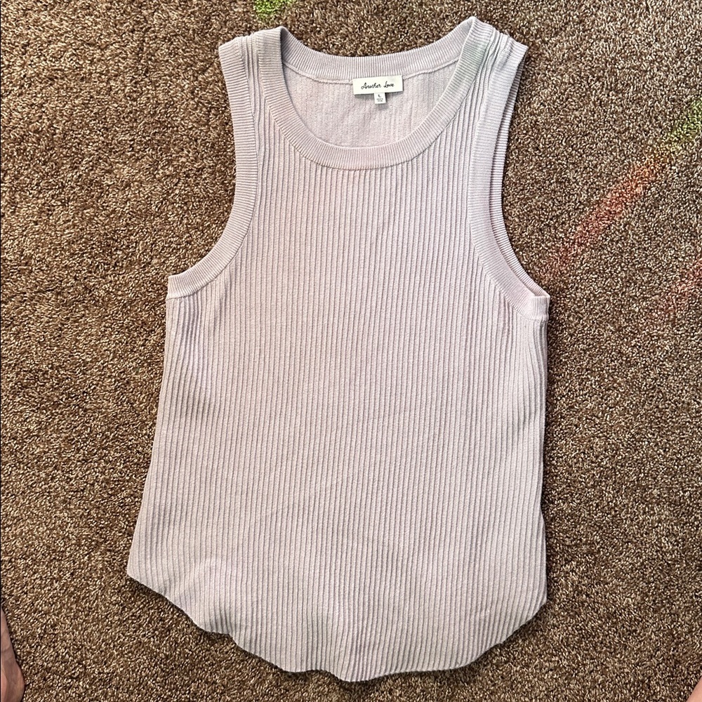 Cora High Neck Sleeveless Rib Top